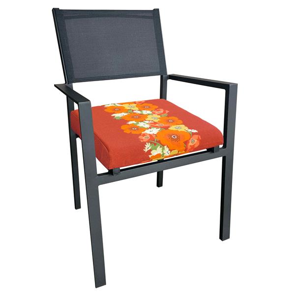 Coussin d'assise pour le patio, Fleuri rouge, 20 po