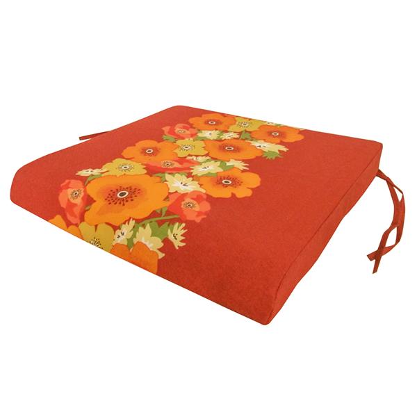 Coussin d'assise pour le patio, Fleuri rouge, 20 po