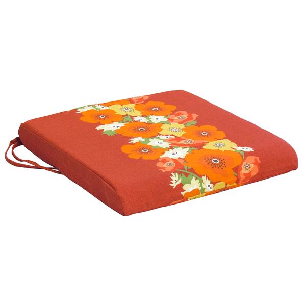 Coussin d'assise pour le patio, Fleuri rouge, 20 po