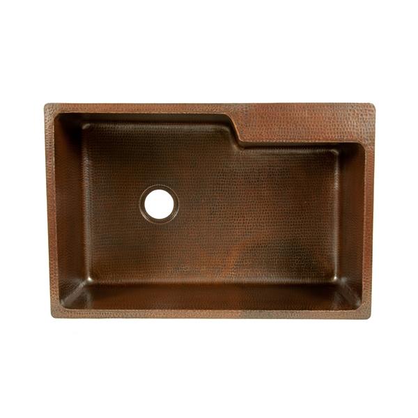 Premier Copper Products 33-in Copper Kitchen Sink with Drain