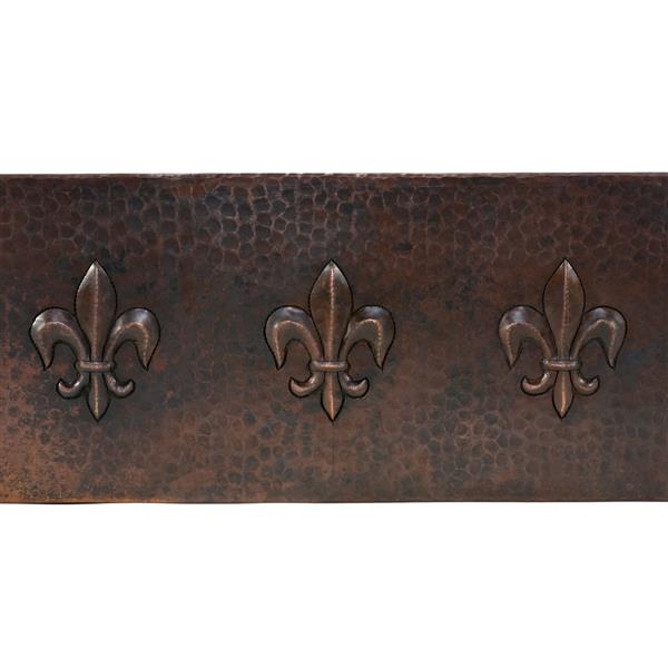 Premier Copper Products 33-in Copper Apron Fleur De Lis Sink with Drain