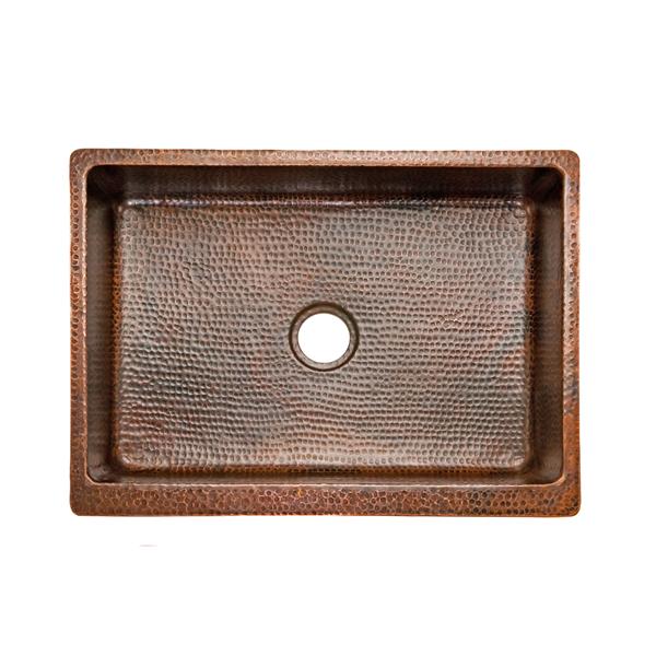 Premier Copper Products 30-in Copper Apron Sink with Drain