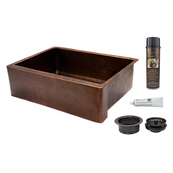 Premier Copper Products 30-in Copper Apron Sink with Drain