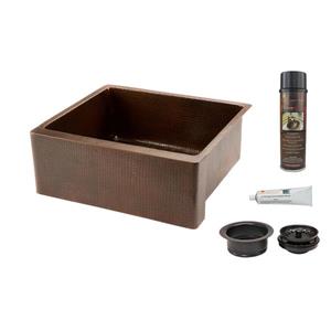 Premier Copper Products 25-in Copper Apron Sink with Drain