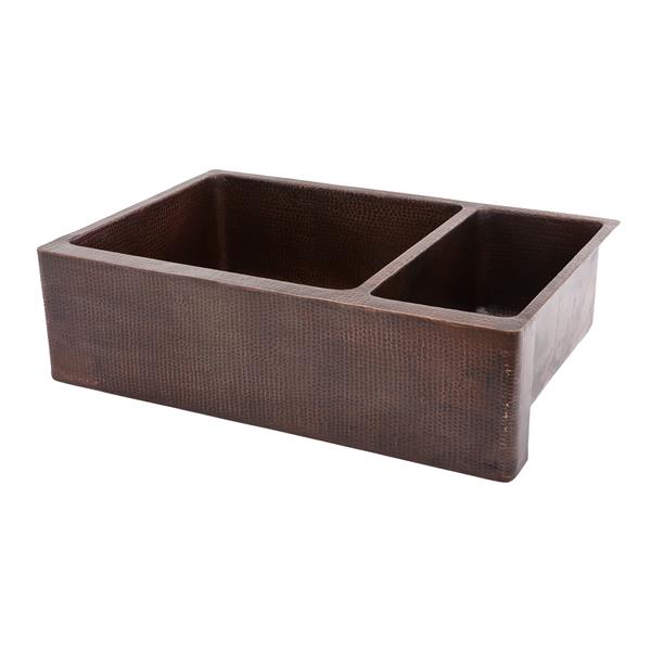 Premier Copper Products 33-in Copper Apron Sink with Drain