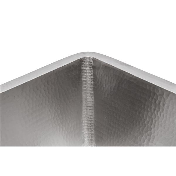 Premier Copper Products 15-in Electroless Nickel Square Sink