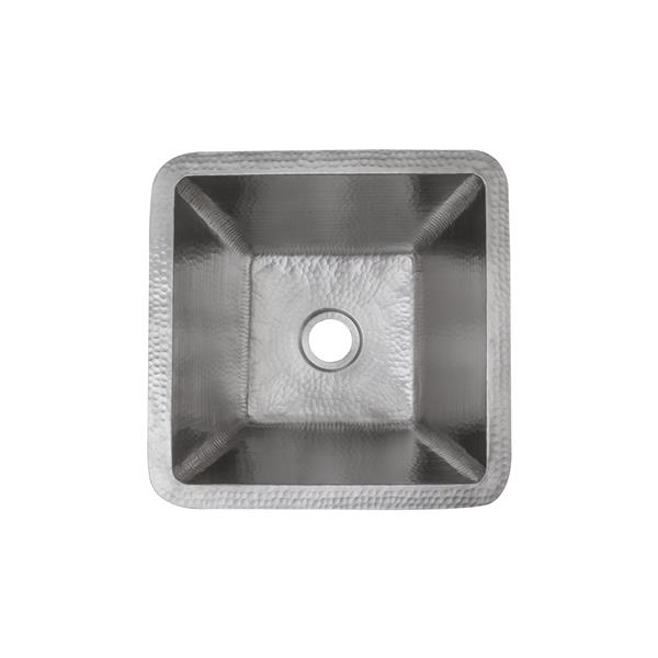 Premier Copper Products 15-in Electroless Nickel Square Sink