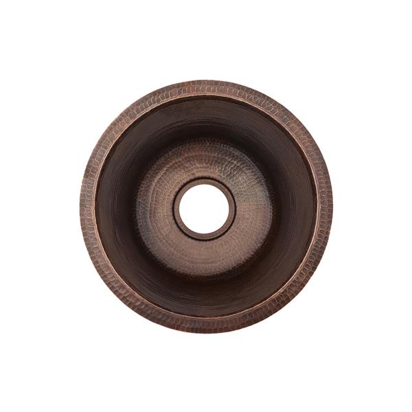Premier Copper Products Round Fleur De Lis Sink - 17-in - Copper
