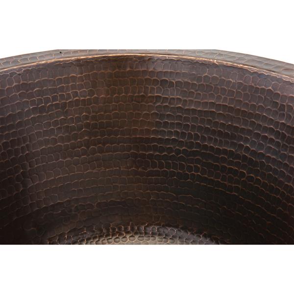 Premier Copper Products Round Fleur De Lis Sink - 17-in - Copper