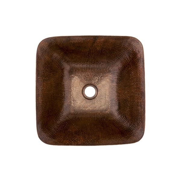 Premier Copper Products Square Vessel Copper Sink - 14.5-inx 14.5-in