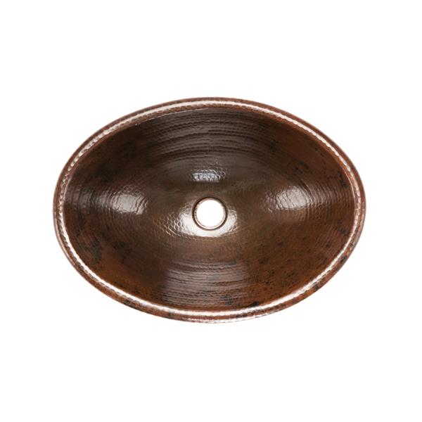 Premier Copper Products Oval Copper Sink With Faucet And Drain