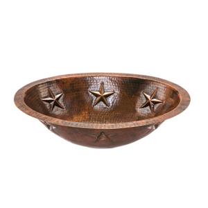 Premier Copper Products Oval Sink with Stars - Copper