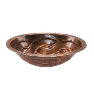 Premier Copper Products Oval Sink with Braided Pattern - Copper