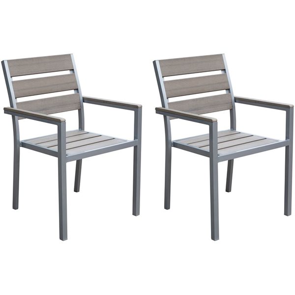 CorLiving 7pc Sun Bleached Grey Outdoor Dining Set