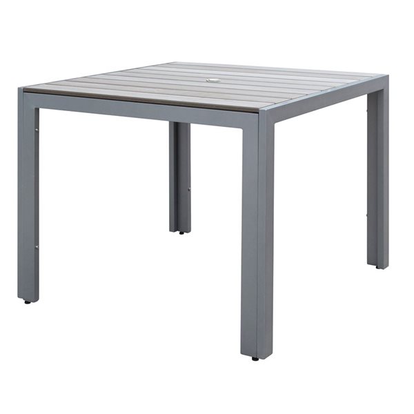 CorLiving Sun Bleached Grey Square Outdoor Dining Table 36"