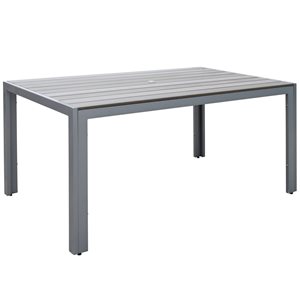 CorLiving Sun Bleached Grey Outdoor Dining Table 29"x59"