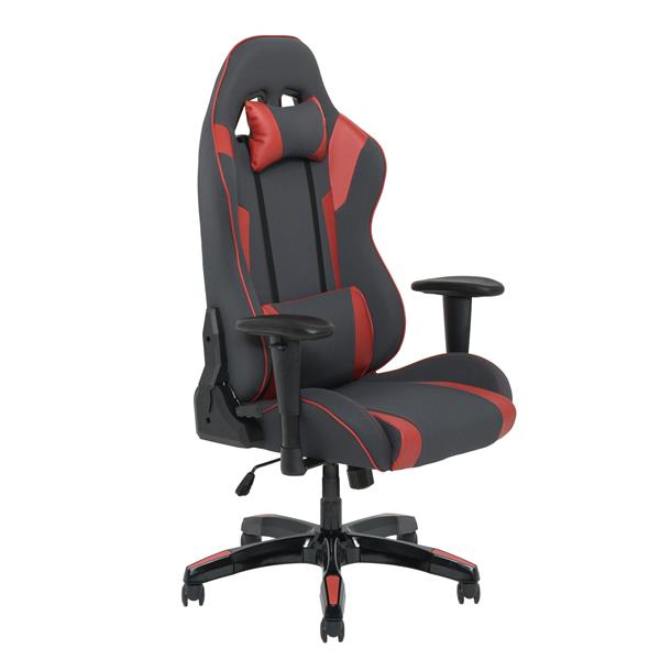 grey and red gaming chair