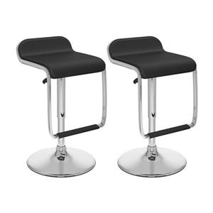 Ensemble de 2 tabourets moulants ajustables, similicuir noir