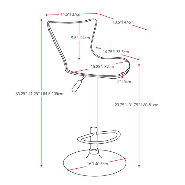 CorLiving White Leatherette Adjustable Bar Stool (Set of 2)