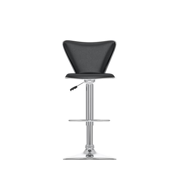 CorLiving Black Leatherette Adjustable Bar Stool (Set of 2)
