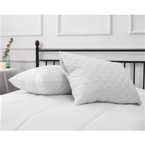 Milano Collection 20-In x 27-In White Quilted Pillow Protector