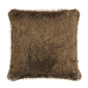 Millano Collection 18-in Brown Faux Fur Decorative Cushion