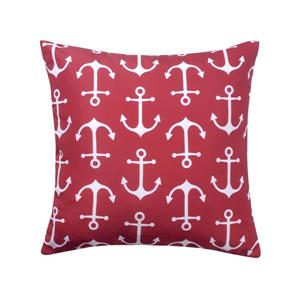 Millano Collection Burgundy and White Anchor Outdoor Cushion