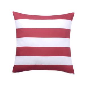 Coussin extérieur Millano, rayures, bourgogne et blanc
