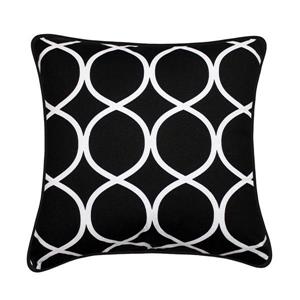 Coussin décoratif Clifton, noir et blanc