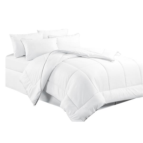 Millano Collection White Polyester 3 Piece Double Quilt Set Rona