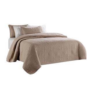 Millano Collection Brown Polyester 3 Piece King Quilt Set