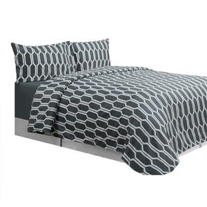 Ens. de draps Wilton, très grand lit, polyester, 4 pièces