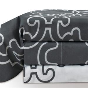 Ens. de draps Vista, très grand lit, polyester, 4 pièces