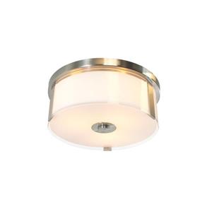 Levico Lighting Capri 15-in Brushed Nickel 3-Light Flush Mount Light
