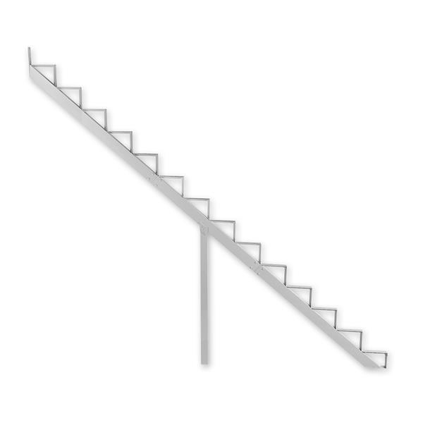 Rebord d'escalier 14 marches, 7,5 po x 9 po, aluminium, blanc