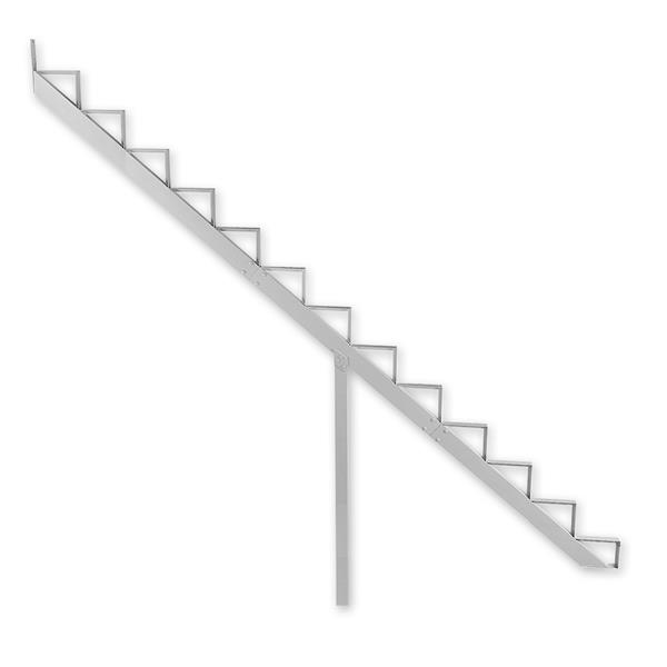 Rebord d'escalier 13 marches, 7,5 po x 9 po, aluminium, blanc