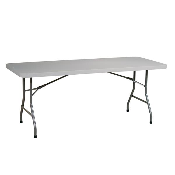 Table pliante en rectangulaire, 72", gris