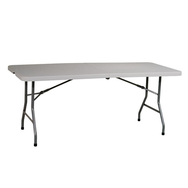 Work Smart™ Rectangular Folding Table 72-in Grey