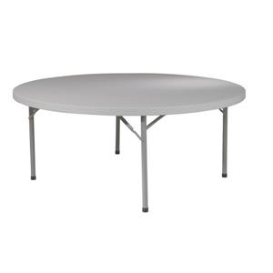 Work Smart™ Round Folding Table 71-in Grey