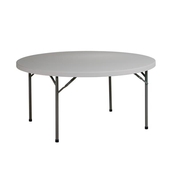 Work Smart™ Round Folding Table 60-in Grey