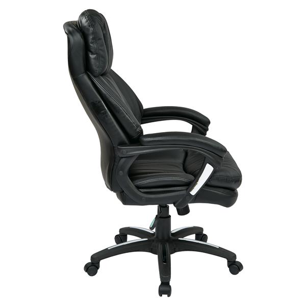 Work Smart™ 22.00-in x 23.00-in Black Faux Leather Chair