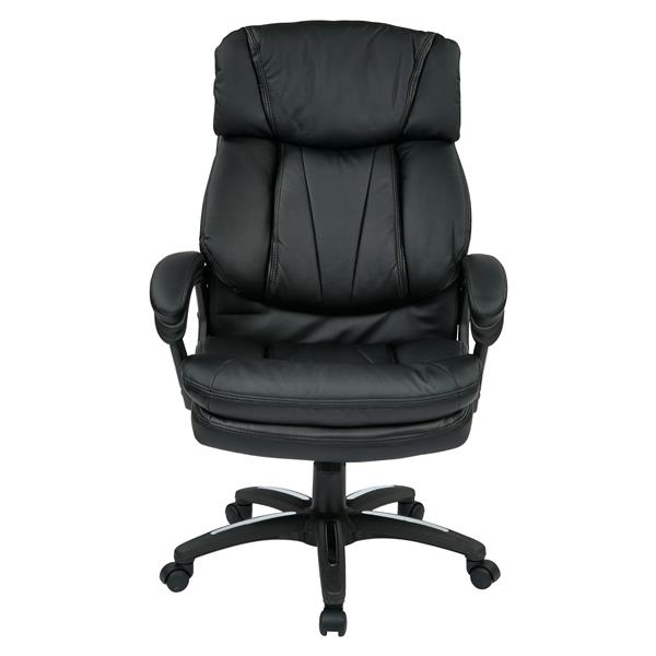 Work Smart™ 22.00-in x 23.00-in Black Faux Leather Chair