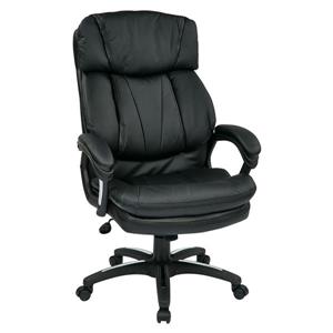 Work Smart™ 22.00-in x 23.00-in Black Faux Leather Chair