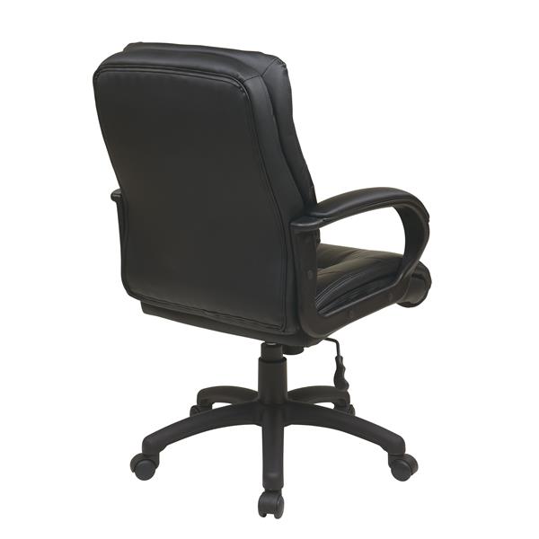Work Smart™ 22.00-in x 20.25-in Black Faux Leather Chair