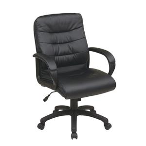 Work Smart™ 22.00-in x 20.25-in Black Faux Leather Chair