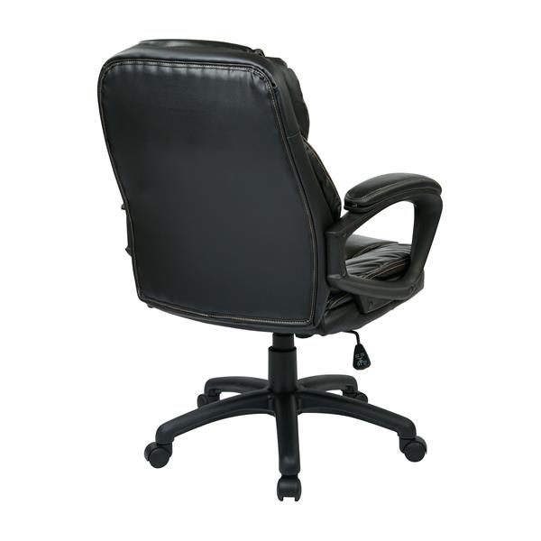 Work Smart™ 22.00-in x 21.25-in Black Faux Leather Chair with Padded Arms