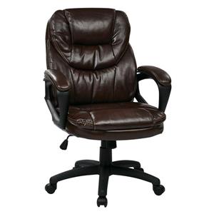 Work Smart™ 22.00-in x 21.25-in Chocolate Faux Leather Chair