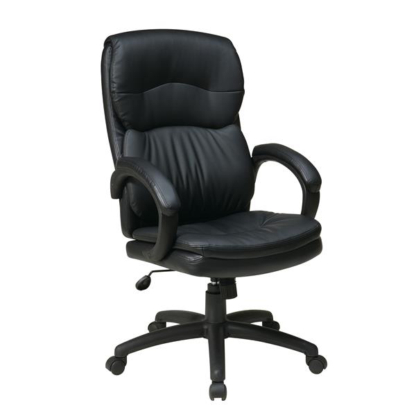 Work Smart™ Black High Back Leather Chair