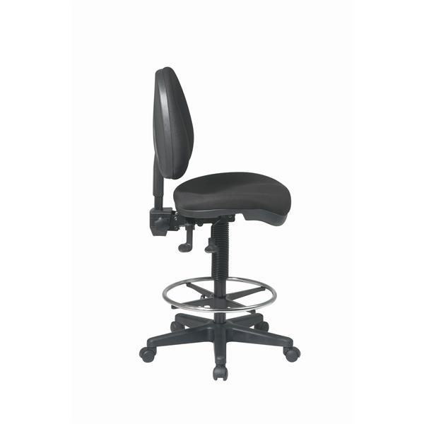 Work Smart™ 26.50-in x 18.50-in Black Ergonomic Drafting Chair