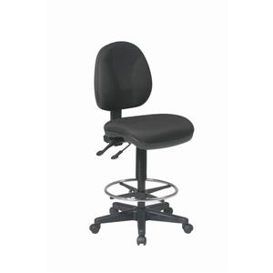 Work Smart™ 26.50-in x 18.50-in Black Ergonomic Drafting Chair
